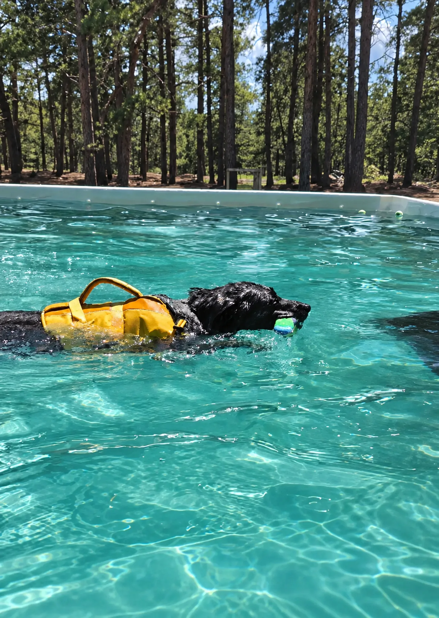 Dog Swim Close Action at Pinnacle K9.